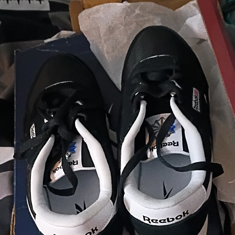 Reebok Black and White Low-Top Sneakers